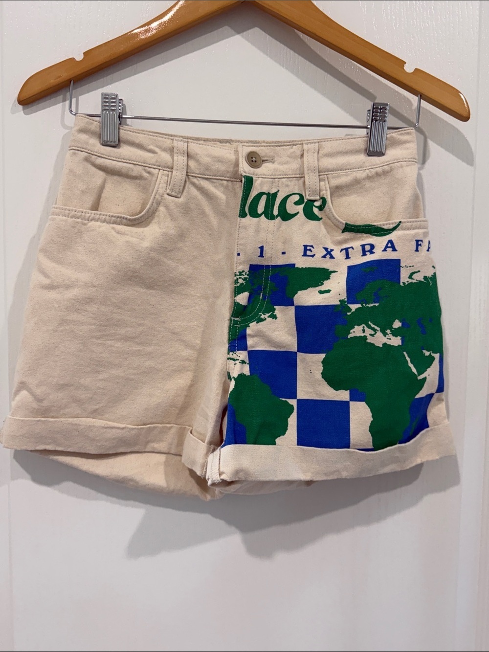 VANS W ECO POSITIVITY SHORTS |Planet Beige Cotton Denim No Place Like Home|SZ 24